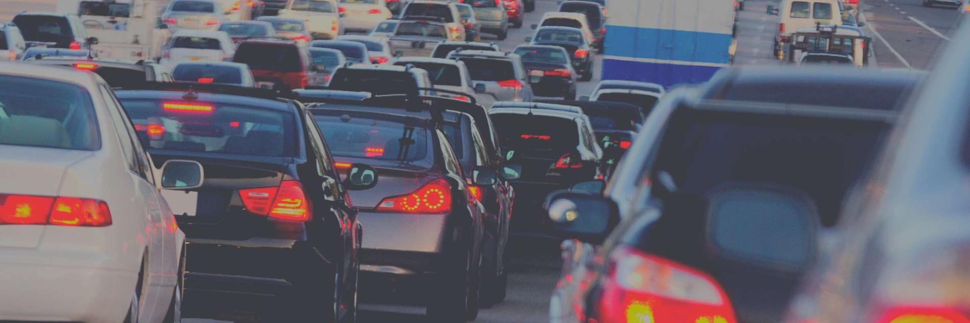 Cars in traffic